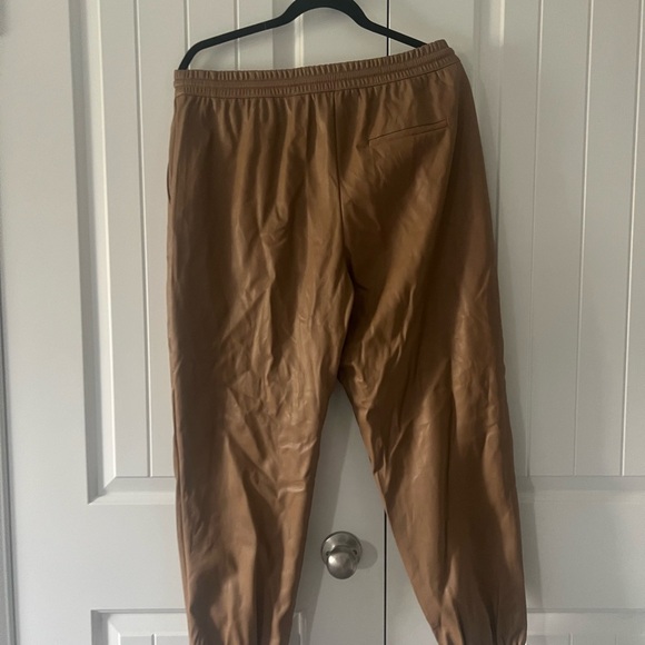 Zara Brown Faux Leather Joggers - Picture 5 of 5